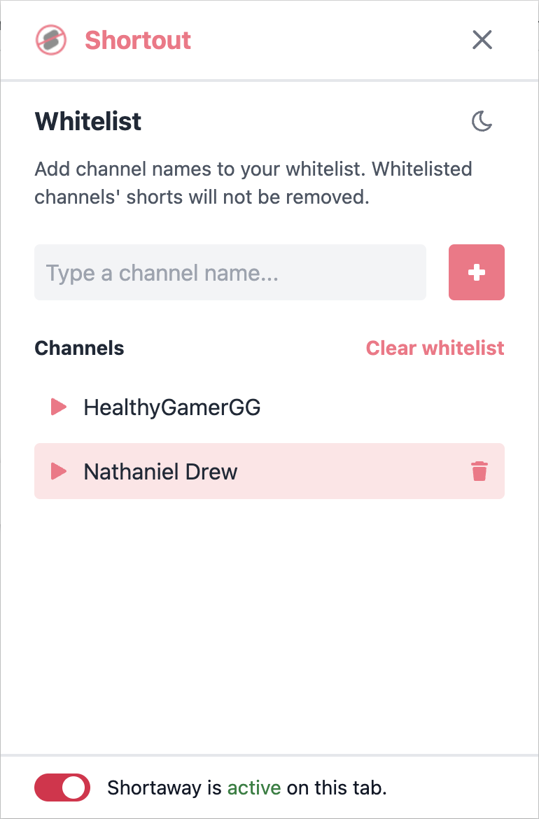 Shortout popup screen